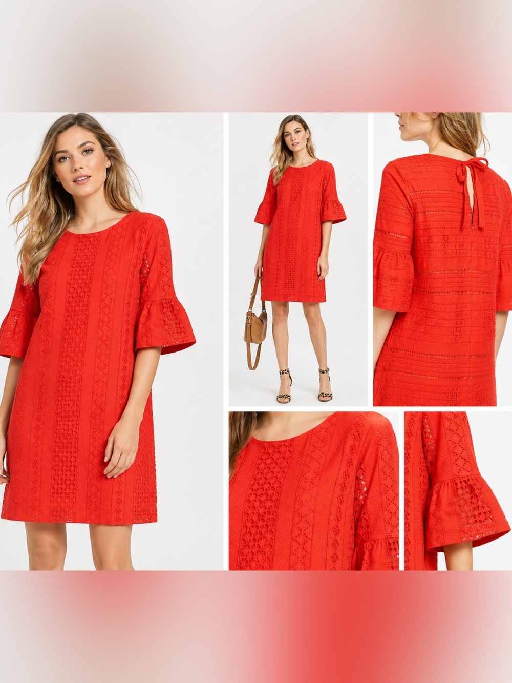 J.Crew Flutter Sleeve Eyelet Shift Dress